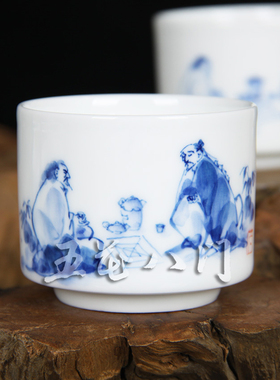 景德镇茶杯 茗陶坊 和福杯 棋士 超京德贵和祥茶具盖碗杯子陶瓷