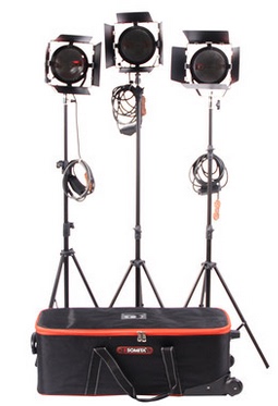 摄影摄像柔光灯摄像3x800W红头灯套装含灯管灯架摄影包微电影灯光