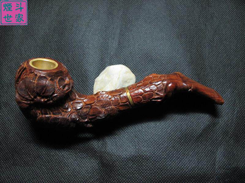 烟斗世家 红木艺术工艺品 雕刻烟具 老挝大红酸枝烟斗嘴包邮