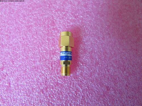 JYE BAO 进口FAT-AM5AF5G6G2W3  3dB DC-6GHz 2W SMA射频微波同轴固定衰减器质量包好，包能用 可提供详细测试图 成色好名 称：同轴固定衰减器品 牌：JYE BAO型 号：FAT-AM5AF5G6G2W3衰 减 量: 3dB频 率： DC-6GHz 接 头：SMA