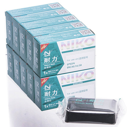 耐力适用爱普生ERC30色带芯 EPSON M188D u220 黑红双色 10根装