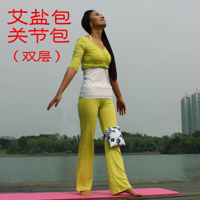 双层艾盐包膝包膝关节热敷包 大粒粗盐温灸盐袋膝盖凉热疗包