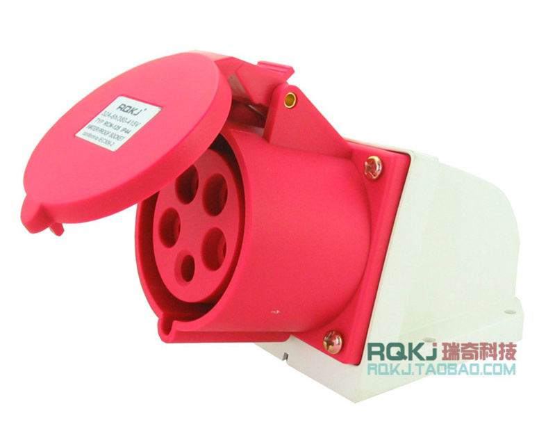 厂家直销RCN-125　工业明装插座IP44防水,32A5P,380V新型3P+E+N