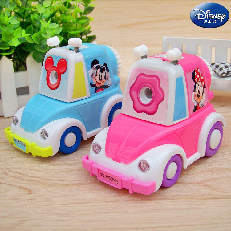 迪士尼汽车造型削笔器儿童卷笔刀可爱卡通卷笔刀铅笔削笔器手摇铅笔刀卷笔刀转笔刀儿童小汽车玩具小学生