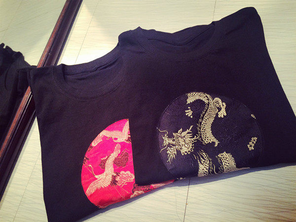 Bad taste self-control Retro Chinese style Embroidery Xianglong Red-crowned crane printing Split ends Easy T-shirt Short sleeved Limitin the Women's clothing/Boutique , T-shirt  category - from Buy2taobao.com to provide professional Taobao agent buy service