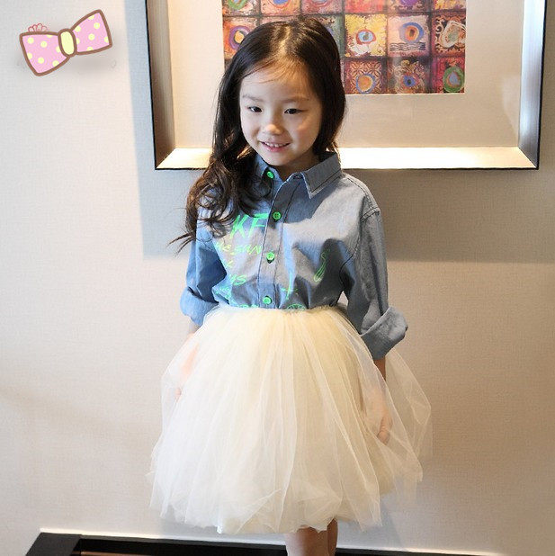 Chemise fille à manche longue en toile - Ref 2086621 Image 1