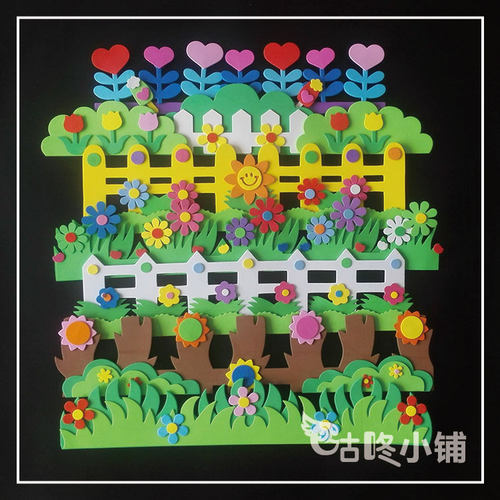 教室环境泡沫树桩小花布置材料