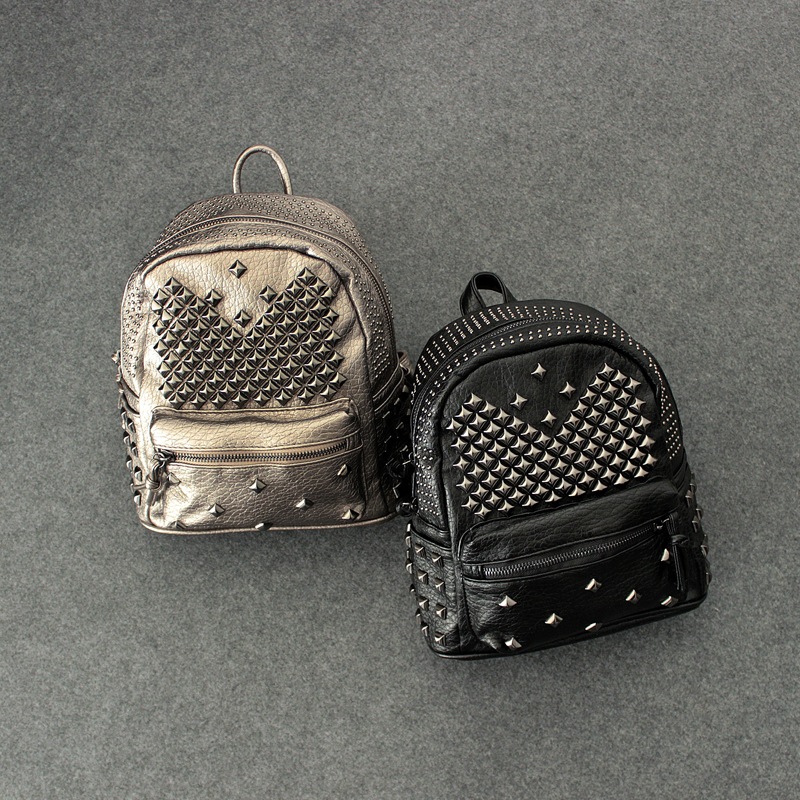 韩版时尚儿童包包潮范背包幼儿园小书包男童女童铆钉双肩包休闲