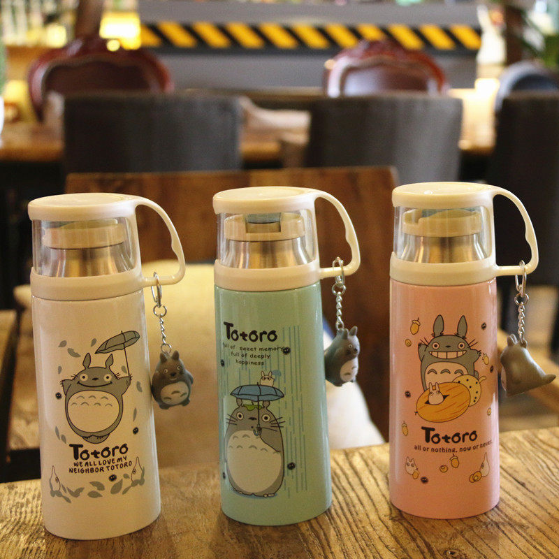 不锈钢保温杯可爱卡通龙猫图案水瓶手提带杯盖男女学生儿童水杯在类目 餐饮具, 杯子/水杯/水壶, 保温杯中 - 来自Buy2taobao.com提供专业的淘宝代购服务