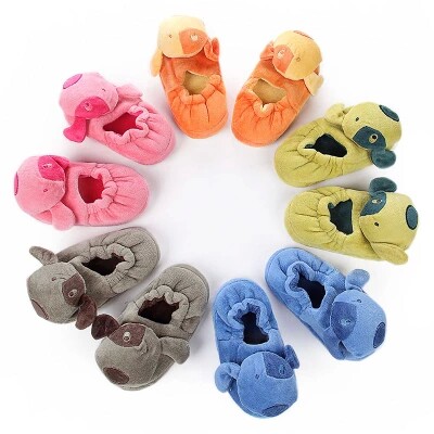 Pantoufles enfants en suède pour hiver - semelle plastique - Ref 1018330 Image 1