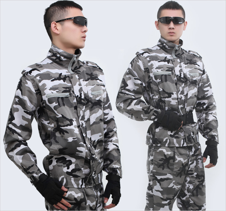 雪地迷彩服 101空降师迷彩工装 迷彩服野战套装 雪地迷彩作训服男