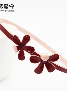 法国佩妮Chaplet正品 气质点钻娇羞小花发带发卡发箍头箍压发