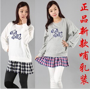 纯棉大码孕妇装春秋新款时尚大方哺乳孕妇连衣裙