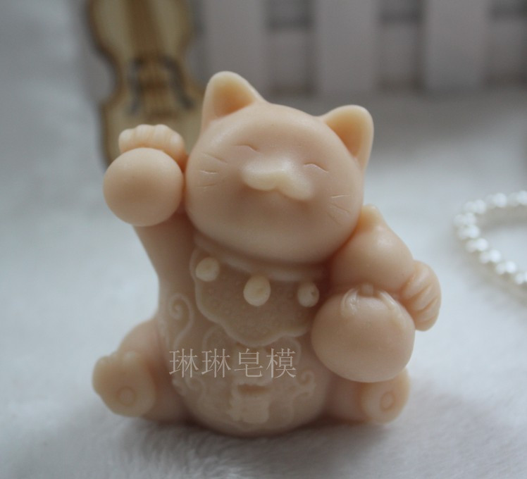 琳琳手工皂模具 蜡烛模 香薰石膏模 慕斯蛋糕 招财猫模具zx672
