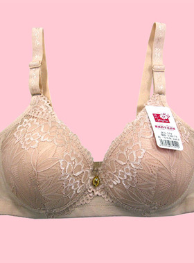 中老年舒适无钢圈内衣文胸女士三排扣红色聚拢定型不带钢圈胸罩