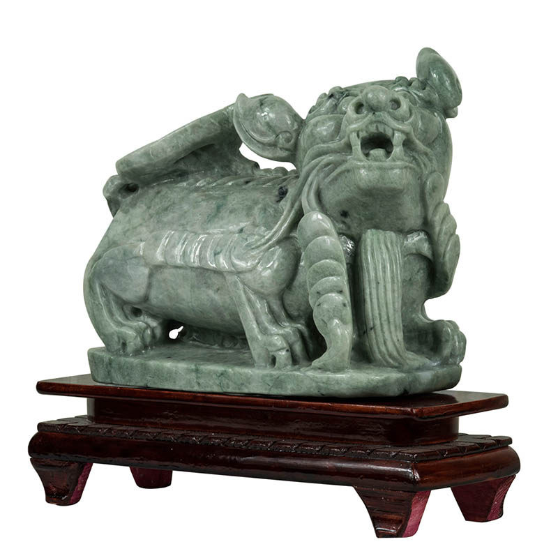 钰达翡翠大貔貅摆件 如意貔貅钱串摆件 a货立体貔貅玉摆件 do3