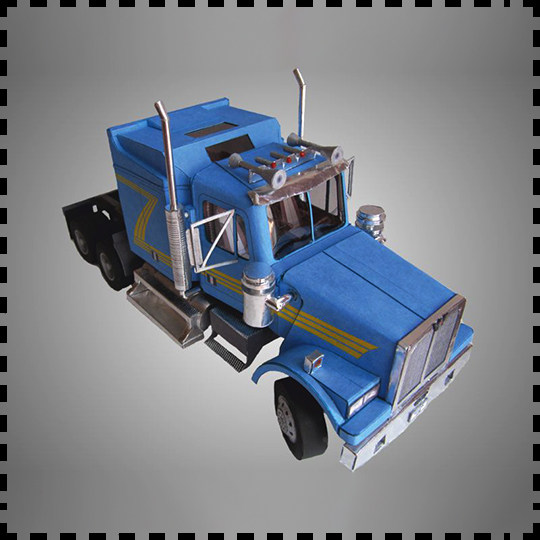 美国西星western star 4900重型卡车纸模型1:32军武宅拼装手工diy