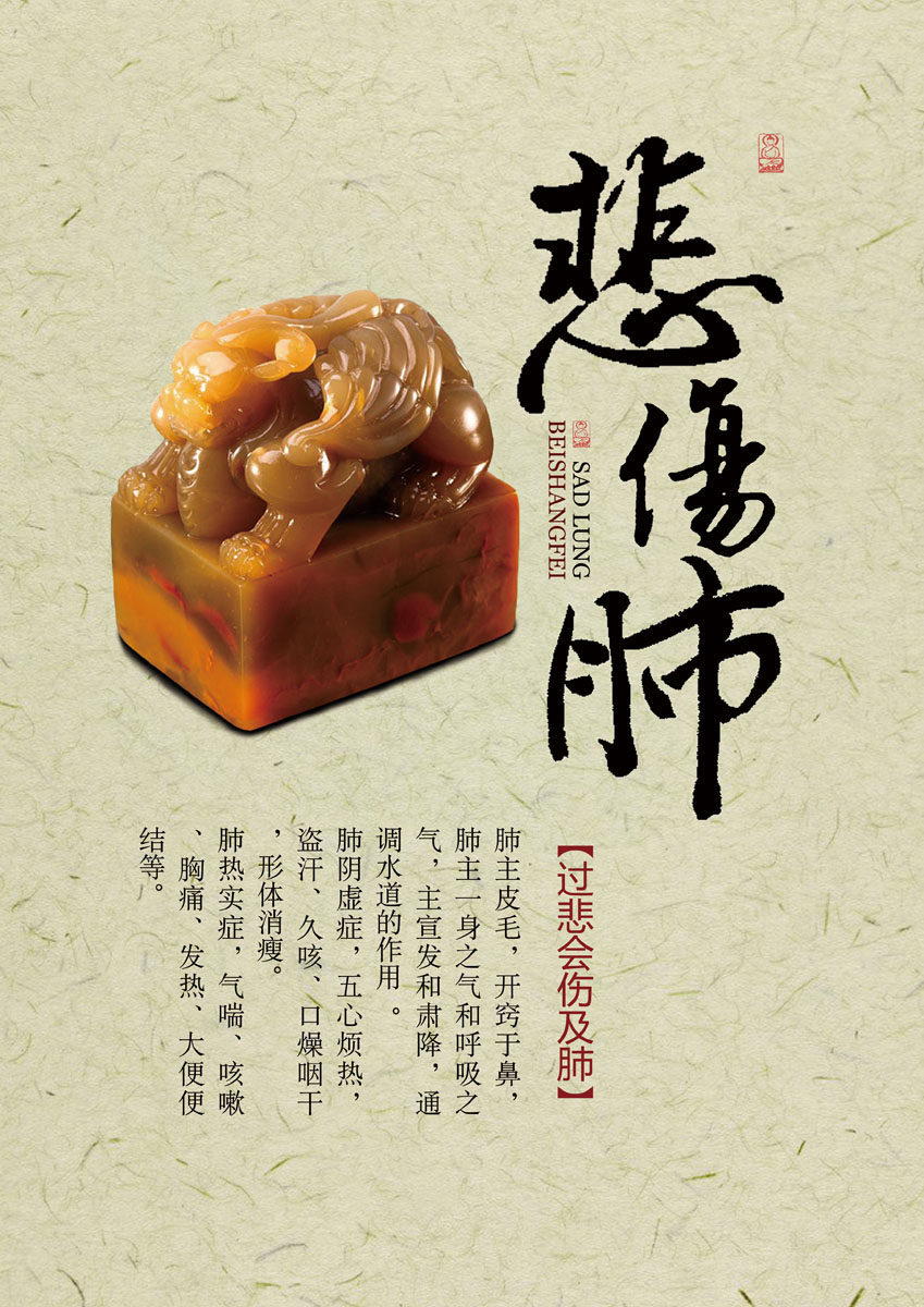 733海报印制展板写真喷绘贴纸21中医养生知识悲伤肺