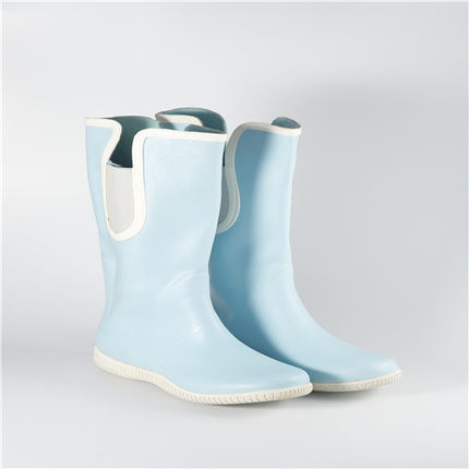 外贸出口 韩式女式雨靴高帮松紧带时尚中长款女鞋 雨鞋