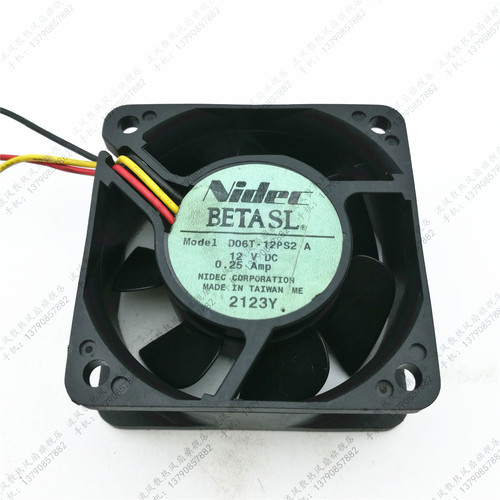 原装正品Nidec D06T-12PS2 12V 0.25A 6CM 6025 三线散热风扇