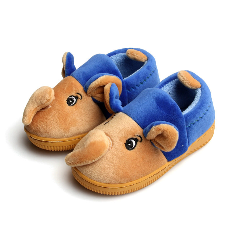 Pantoufles enfants en suède pour hiver - semelle caoutchouc - Ref 1007217 Image 3