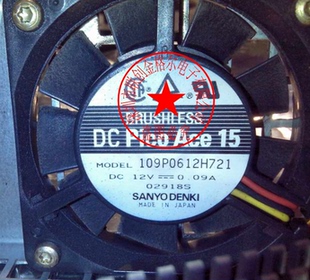 109P0612H721 12V 0.09A原装正品日本三洋SANYO 6CM 三线轴流风扇