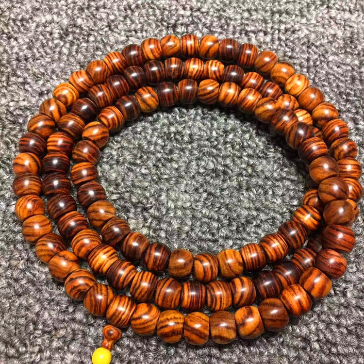 手串毛衣链虎皮纹海南黄花梨
