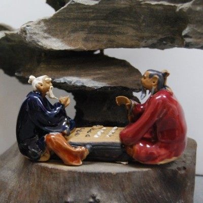 二人围棋对棋公陶瓷小摆件假山山水石山盆景鱼缸配件家居书架摆设-封面