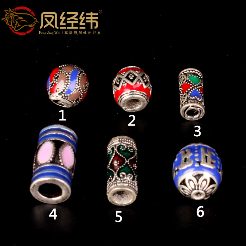 diy纯银佛牌景泰蓝桶珠