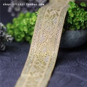 民族风金色亮丝绣花花边服装 辅料缝纫装 饰织带棉质宽3.3CM