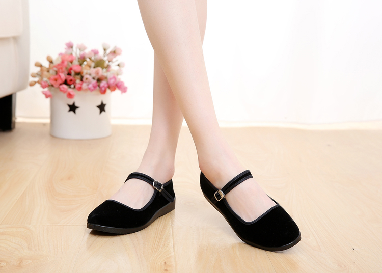 老北京布鞋黑色服务员奶奶鞋