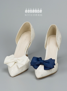 可拆卸鞋花鞋扣鞋饰配件 10451 shoe clips 百搭缎带蝴蝶结鞋花扣