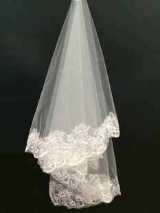 韩式新款超长蕾丝花边头纱婚纱新娘造型头纱 Wedding Veil