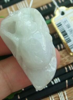 90771正品实拍 实物拍 缅甸天然A货翡翠手工甲虫吊坠富甲天下