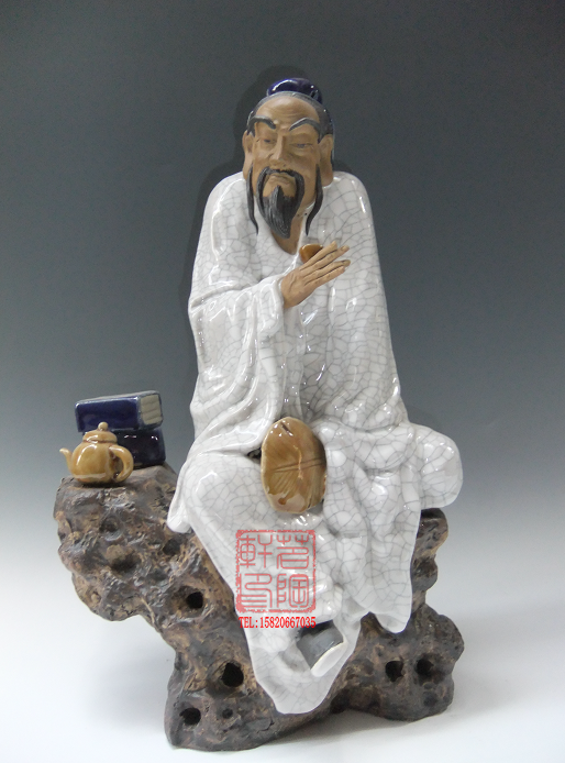 陶瓷石湾公仔陆羽工艺品