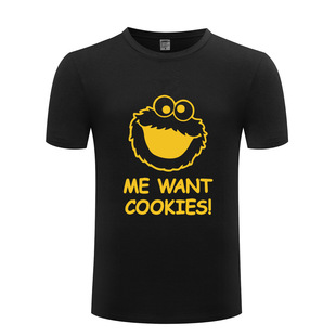 2017新款男式短袖T恤 COOKIE MONSTER 甜饼怪 ME WANT COOKIES!