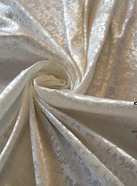 琢玉撷珠 倦收天 白色全涤 提花棉  古装 汉服  COS lolita 面料