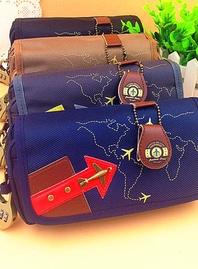 学生文具密码锁铅笔袋男女孩学生多功能大容量帆布创意可爱文具盒