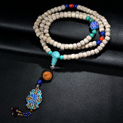 Thai hand-knotted pile Bodhi in the new women sweater chain series Star and Crescent Amazonite banquet amber jewelry