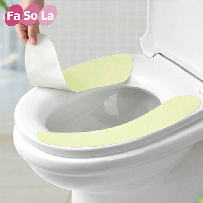 日本FASOLA粘贴式毛绒马桶垫水晶绒马桶套马桶座圈/薄款