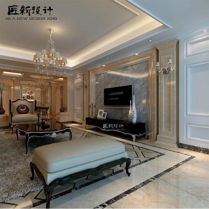 家装装修设计效果图室内欧式装修效果图三居房屋装修公司施工服务