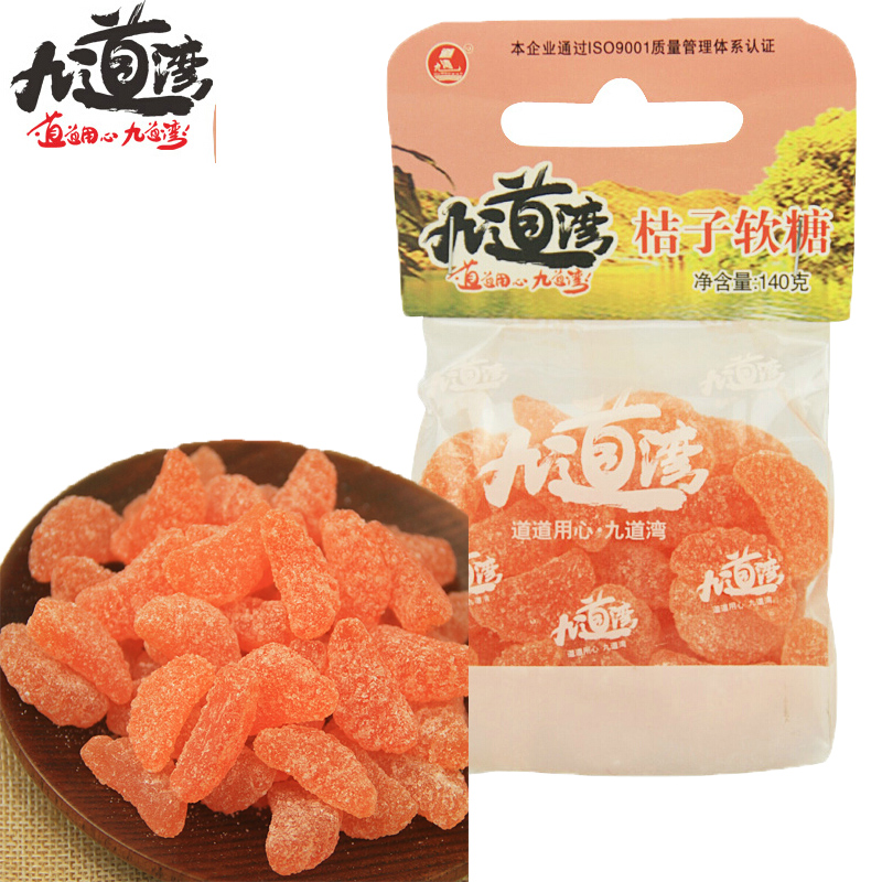 九道湾桔子软糖140克 糖果零食小吃办公室休闲食品 怀旧水果糖在类目 零食/坚果/特产, 糖果零食/果冻/布丁, 糖果中 - 来自Buy2taobao.com提供专业的淘宝代购服务