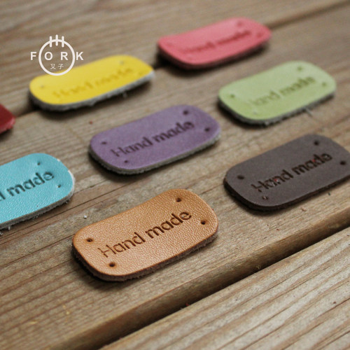 手工真皮皮标装饰辅料handmade