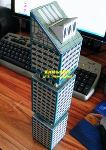 奇特造型高塔型摩天楼商业办公大楼建筑 高达城市地台场景模型