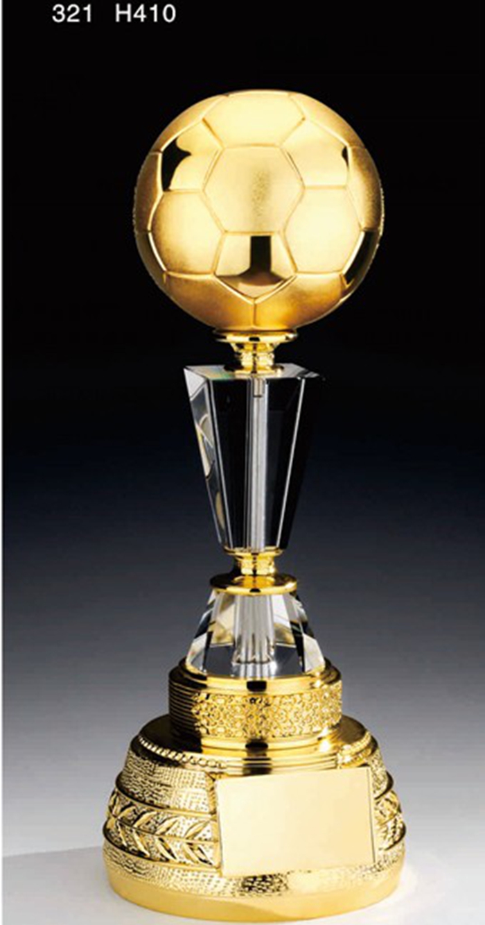 水晶足球奖杯 水晶奖杯 金属奖杯 球赛奖杯 水晶球奖杯 创意奖杯
