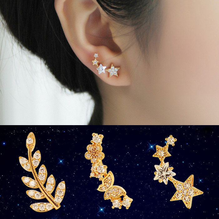 新品韓國時尚飾品氣質甜美星星水鑽耳排簡約潮耳環女日韓誇張耳飾在類目 飾品/流行首飾/時尚飾品新, 耳飾, 耳釘中 - 來自Buy2taobao.com提供專業的淘寶代購服務