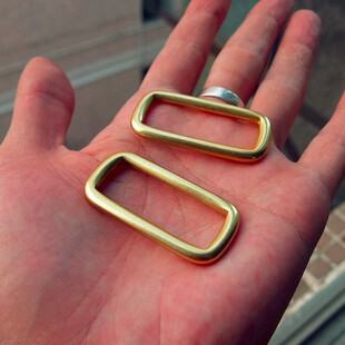 包包五金配件 环圈 拎圈 手袋D圈 方环 38mm纯铜方圈 黄铜方形圈