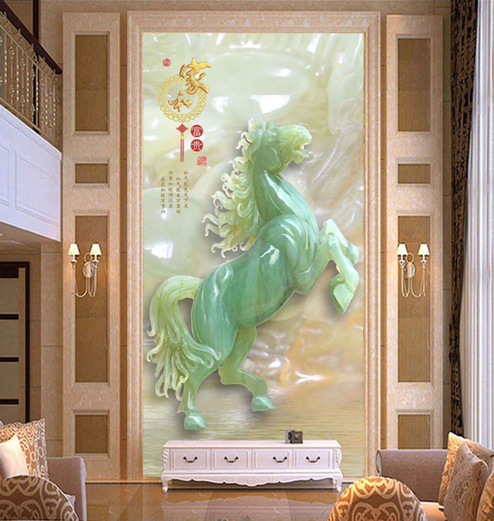 无缝玉雕立体玄关卧室背景墙壁纸