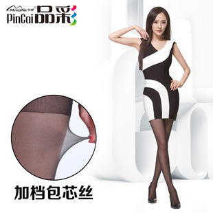 6双品彩丝袜夏季薄款女12D长丝袜连体脚尖透明包芯丝加档连裤袜