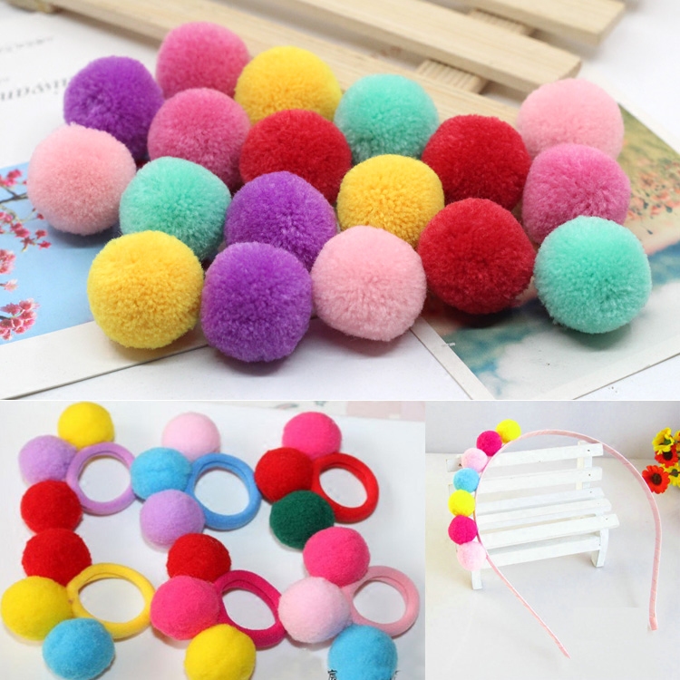 儿童宝宝发饰材料彩色毛线球球diy手工制作婴儿发饰发夹头绳配件